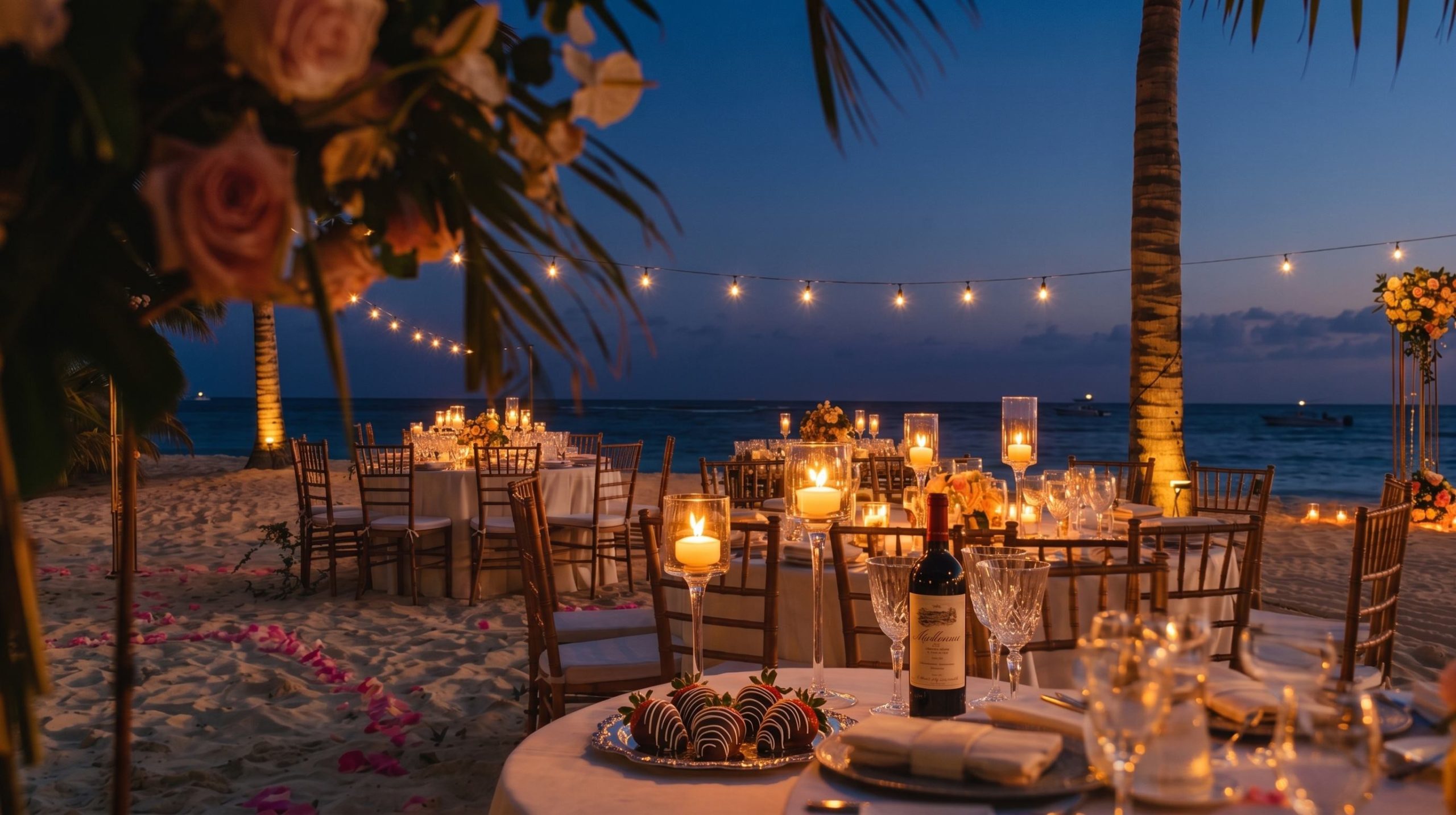Cena romántica en la playa